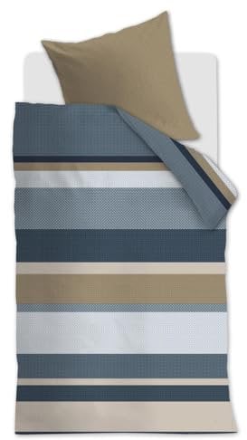 Beddinghouse Mako-Satin-Bettwäsche-Garnitur INES Farbe Blue Größe 155x220
