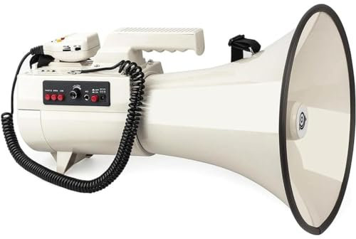 AMYSTY Mégaphone Porte-Voix Bullhorn Mégaphone 75w Lecteurs De Cartes Mémoire SD Portables Haut-Parleur Bullhorn avec Enregistrement Et Sirène USB Flash Entrée Aux Haut-Parleur Portable Mégaphone