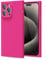LoeoeL for iPhone 15 Pro Max Case Silicone, Rectangle Edge Cute Y2k Phone Case for Women Girl, Thin Protective Aesthetic Girly Design Soft Rubber with Camera Cover, Hot Pink