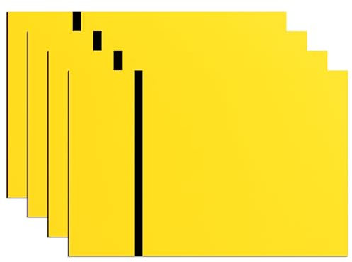 LetCart 4 panneaux personnalisés de 30,5 x 20,3 cm pour bureau à domicile (panneau jaune gravé noir)