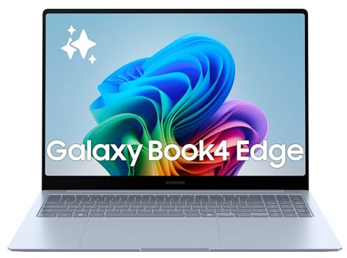 Samsung Galaxy Book4 Edge Ordinateur Portable avec IA 16’’, Copilot+ PC, Snapdragon X Elite X1E-80-100, Mémoire 16 Go, Stockage 512 Go, Gris Glacier