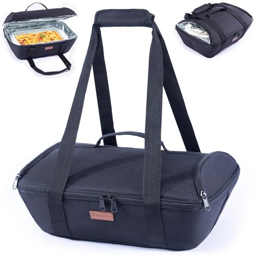 BAGSPRITE Casserole Carrier Insulated - Hot/Cold Food Carrier for 9x13 Baking Dish, Fits Pyrex, Lasagna Pan