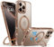 CASEKOO Desert Titanium for iPhone 16 Pro Max Case with 360° Spin Magnetic Stand [Compatible with MagSafe][16FT Military Protection] Polished for iPhone 16 ProMax Case with Stand Ring 6.9'', Rose Gold