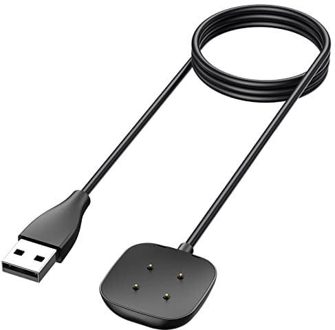 Vancle Charger Cable for Fitbit Versa 4 / 3, Sense 2, 3.3Ft USB Charging Cable with Magnetic Dock Stand
