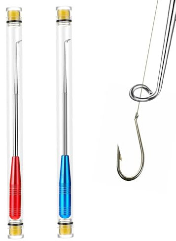 Azlanway Svitatore per ganci da pesca, 2 pezzi, con tubo di immagazzinaggio, 17 cm, in acciaio inox, rimozione rapida di pesce, accessori da pesca per piccoli e grandi ami da pesca (2)
