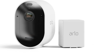 Arlo Pro 5 Erweiterungsset mit Zusatzakku, Überwachungskamera Aussen WLAN, 2K+ HDR Video, Kabellos, Farbnachtsicht, 160° Blickwinkel, Spotlight, 2-Wege Audio, Alarm, Sirene, Secure Testzeitraum, weiß