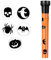 Lizzy 2 x Halloween Torch with 5 Image Covers | Spooky Halloween Shapes Cover Pumpkin Ghost Skull Bat Spider Kids Toddler Projector Light Torch with Spooky Character