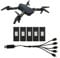 RC Drone Battery Lithium 3.7V E88 Drone Battery Remote Control Aircraft Model Accessories with Charging Cable for E88 E88PRO LsE525 E525 PRO (5pcs 9000mah)