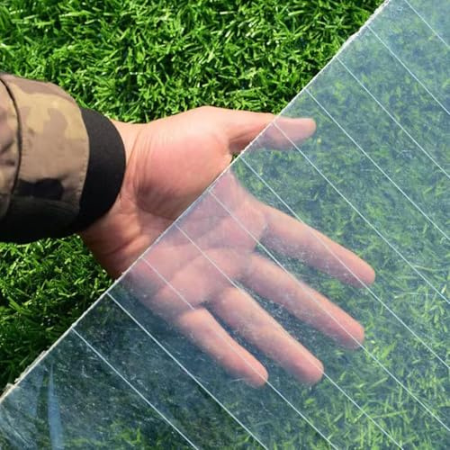 JIwqDY Planchas de Policarbonato para Tejados, Lámina para Techos Transparentes para Invernaderos, Planchas de Fibra de Vidrio, 0,8mm Paneles Aislantes(0.8x2m)