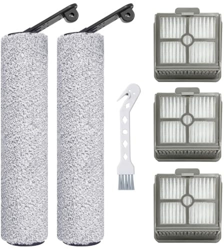 Heykewi Rouleau de Brosse et Filtre HEPA pour Dreame H11 Core / H12 Aspirateur Accessoires de rechange, 2 Brosse à rouleau, 3 Filtre HEPA, 1 Brosse de nettoyage