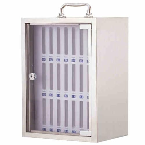 Edelstahl Multi-Slot Handy Schrank Portable/Wall Mounted Cell Phone Cabinet Abschließbar sicher und langlebig Geeignet für Schule Fabrik Büro(24-bit)