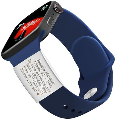 Zircobic Edelstahl Anpassbarer Medizin ID-Tag, Lasergravierter Notfall-Gesundheitsinformation, wasserdichter abnehmbarer Armband-Tag, geeignet für Sport & täglichen Gebrauch