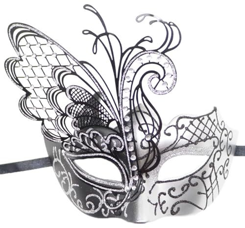 Männliche und weibliche Karnevalsparty-Auftritte, Maskerade-Tänze, Metal Draht Osterhasen (Silver, One Size)