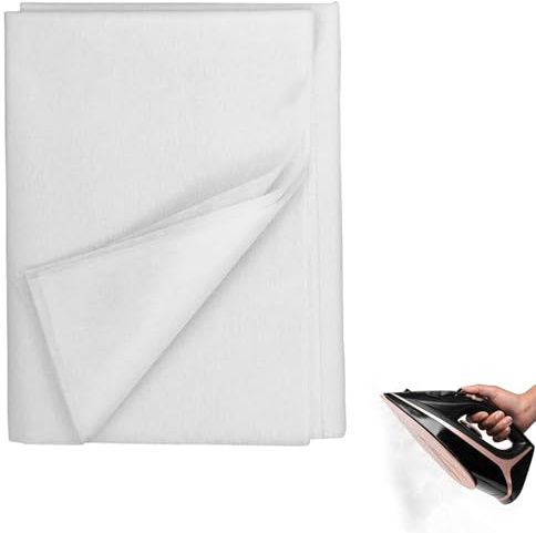 Bügelvlies 200 x 100 cm Bügelvlies zum Verstärken Bügeleinlage,55g/m² Volumenvlies zum Aufbügeln Vliesofix Bügelflies Einlagestoff,Vliesstoff Meterware (weiß)