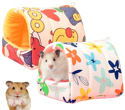 BSITSSS 2 Stück Meerschweinchen Bett, Kuschelhöhle Meerschweinchen Bezaubernd, Hamster Bett, Kleintierbett, Warm Halten MeerschweinchenZubehoer für Zwergkaninchen, Chinchilla, Lgel, Frettchen