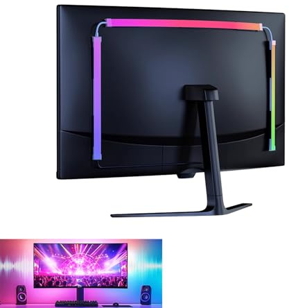 Inscrip Neon LED Strip, 5050 LED Streifen, DIY RGBIC LED Strip, Neon Lichtband, PC Hintergrundbeleuchtung Mit Bildschirmfarbe synchronisieren, USB LED Beleuchtung (Für 32 Pc-monitor)