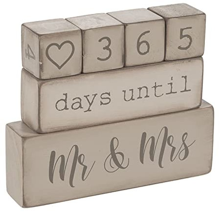 Ganz 6-teiliger Countdown-Kalender aus Holz für Hochzeitstag