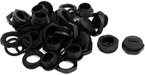 Sourcingmap M20x1.5mm Nylon Male Threaded Cable Gland Screw End Cap Cover Black 20pcs