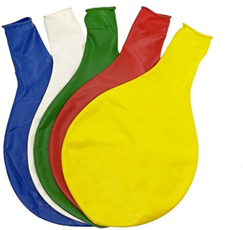 CHSYOO 5 x diamètre 90cm, ballon géant ballon géant en latex rond grande décoration pour mariage anniversaire baptême bébé douche enfants fête festival, blanc jaune rouge bleu vert