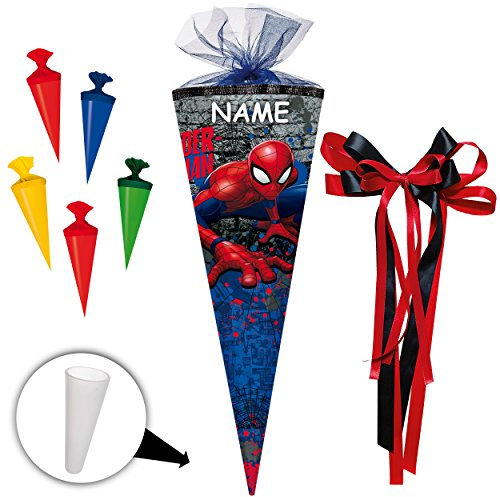 alles-meine.de GmbH stabile Spitze - aus Kunststoff - verschiedenes Zubehör frei wählbar - passend für Set Schultüte + 5 kleine Zuckertüten - Spider-Man/Spiderman - 22 / ..