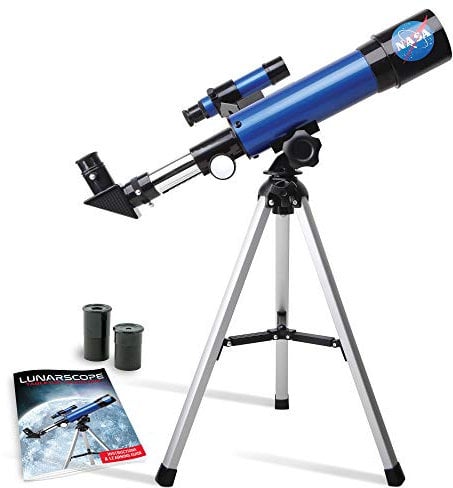 NASA Lunar Telescope for Kids – 90x Magnification, Includes Two Eyepieces, Tabletop Tripod, and Finder Scope- Kids Telescope for Astronomy Beginners, Space Toys, NASA Gifts (Amazon Exclusive)