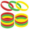 GOGO 12 PCS Silicone Wristbands Adult Rubber Bracelets Bulk Elastic Wristbands for Party- Red Yellow Green