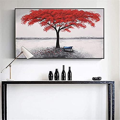 5D Diamond Painting Full Kit Red Tree Landscape 80x160cm Large Diamond Art for Kids by Number Crystal Embroidery Full Drill Rhinestone Cross Stitch Arts Craft for Home Wall Decor Gifts (32x64in)