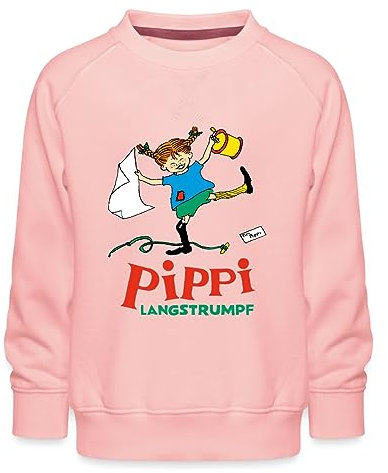 Spreadshirt Pippi Langstrumpf Pippi Hat Spaß Kinder Premium Pullover, 98/104 (3-4 Jahre), Kristallrosa