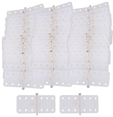 Mxfans 50Pcs 11 x 25 mm RC Airplane Plane Pinned Plastic Hinge RC Airplane Parts Replacement White
