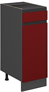 Vicco Küchenunterschrank R-Line, Rot/Anthrazit, 30 cm J-Shape, ohne Arbeitsplatte