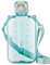 Bouteille d'Eau Plate de 750 ml, Bouteille d'Eau de Sport pour l'Extérieur avec Bouchon à Ouverture en un Clic, Bouteille de Voyage avec Marqueur de Temps et Sangle pour Sport et Fitness (Cyan)