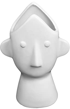 PRETYZOOM Visage Vase en céramique Dessus de Bureau Maison Lumineuse Pot de Fleur Interieur décor de Vase Domestique Vase à Visage Humain intérieur décorer Bol décoratif Blanche