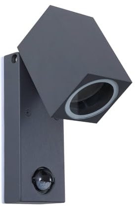 Lindby Wandleuchte außen Othil mit Bewegungsmelder (spritzwassergeschützt (Modern) in Alu aus Aluminium (1 flammig, GU10) - Wandlampe für Außenwand/Hauswand Haus Terrasse und Balkon