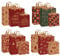 Gaeymy Geschenktüten Weihnachten,12 Stück Geschenktaschen Set, Papiertüten mit Henkel, Weihnachtstüten aus Kraftpapier, Wiederverwendbare Geschenkverpackung Klein/Mittel