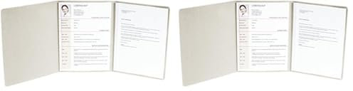 Exacompta 49704B Bewerbungsmappe (vertikale Prägung, 3-teilig mit 2 Klemmschienen Kapazität, 30 Blatt, aus Manila-Leinen-Karton, 400 g, Nature Future, DIN A4) elfenbein (Packung mit 2)