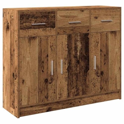 vidaXL Sideboard Altholz-Optik 91x28x75 cm Holzwerkstoff, Kommode, Anrichte, Küchenschrank, Buffet, Schrank, Flurschrank, Wohnzimmerschrank