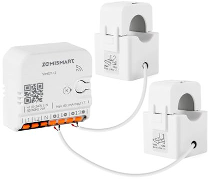 Yagusmart WiFi/Zigbee Smart Energy Meter Power Monitor for Smart Home Automation, 2 Phase Max 120A with 2 Clamps, Supports Tuya App, 110V-240V (Zigbee Version)