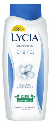 Lycia - Duschgel Original, mit Vitamin E und weißen Blüten, blumiger Duft, reinigt sanft und hält die Haut hydratisiert, 750 ml