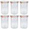 Flaschenland - 6x WECK 1000ml Sturzglas, Einmachglas Komplett-Set inkl. Deckel, Klammern und Gummidichtung | Ideal als Vorratsglas, Marmeladenglas, Konservenglas oder Dessertglas | Made in Germany