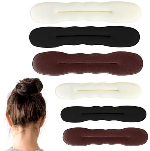 KIRZAX 6er-Pack Blumen-Dutt-Lockenwickler, Lazy Curlers,French Twist-Dutt-Clips, Elegante Damen-Haar-Accessoires, Magic-Dutt-Accessoires für Frauen und Mädchen mit mittellangem und langem Haar