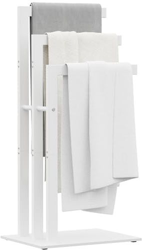 OUTBROS Porte Serviette sur Pied Salle de Bain, 40x30x80cm, Blanc