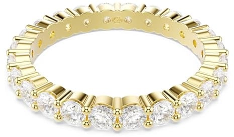 Swarovski Matrix Vittore Kollektion Bandring, Rundschliff, Weiß, Goldfarben beschichtet