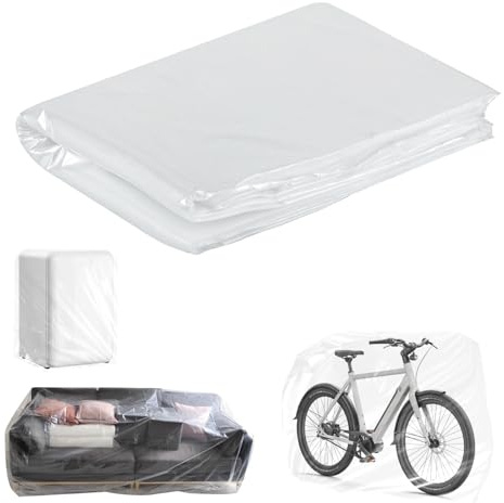 Lot de 5 sacs de rangement extra larges en plastique transparent - 150 x 150 cm - Sacs de rangement transparents - Imperméables et réutilisables - Pour bagages, valises, meubles