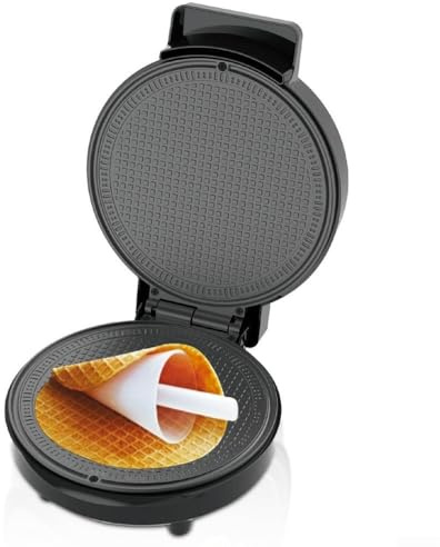 Electric Waffle Cone Maker 1000W Double Sided Non‑Stick Coating for Ice Cream Cones and Breakfast Crepes