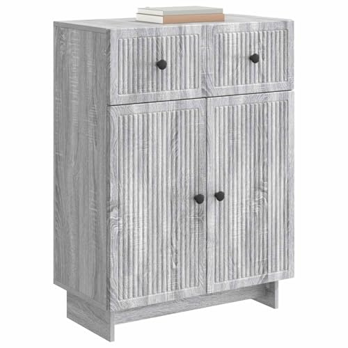 vidaXL Sideboard Graues Sonoma 66 x 34,5 x 90 cm Holzwerkstoff, Wohnzimmer, Vintage Sideboard, rechteckig, viel Stauraum, stylisches Möbelstück aus Holz für die Speisekammer