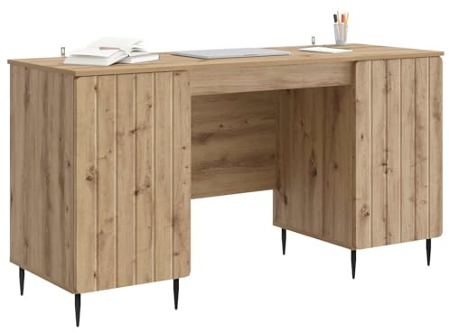vidaXL Schreibtisch Artisan-Eiche 142,5 x 50 x 75 cm Holzwerkstoff, Moderner Arbeitsplatz für Dein Wohnzimmer, rechteckiger Schreibtisch mit viel Stauraum, Robustes Büromöbel