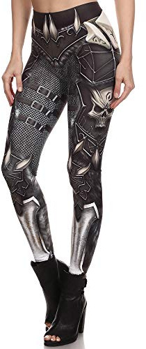 Steampunk-Leggings für Damen, Comic, Cosplay, Retro, Punk, Krieger, Gothic, Tattoo, dehnbare Hose – Reg, Plus