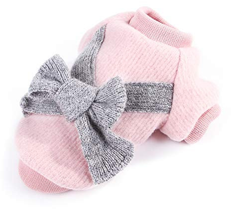 Netter Haustier Welpen Katze Warmer Pullover Strickjacke Bogen Strickwaren Mantel Kleid Kleidung Sweatershirt Winter Flanell Kleiner Hund Chihuahua Yorkshire Hoodie Kleidung Hundemantel