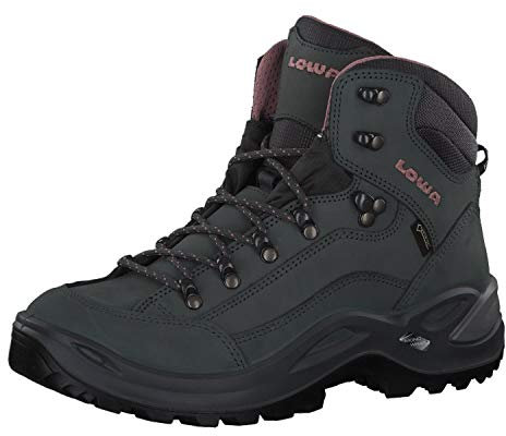 LOWA W Renegade GTX Mid Grau - Gore-Tex Wasserdichter komfortabler Damen Gore-Tex Multifunktionsschuh, Größe EU 41.5
