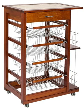 LIBEROSHOPPING.eu - LA TUA CASA IN UN CLICK Carro de Cocina LANDHELL con cajón y frutero con portabotellas